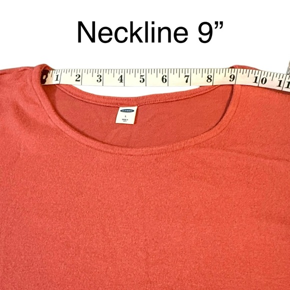 Women’s Old Navy Long Sleeves Crew Neck Sweater Bright Orange Shade NWOT - Picture 12 of 16